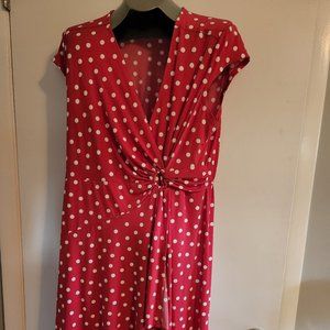 Signature by Robbie Bee Summer Red and White polka dot Dress Size XL
